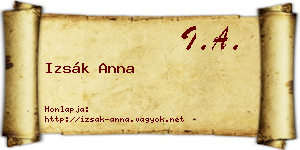 Izsák Anna névjegykártya