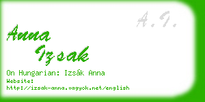 anna izsak business card